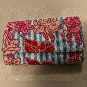 Vineyard Vines Derby Roses & Posies beaded clutch limited edition